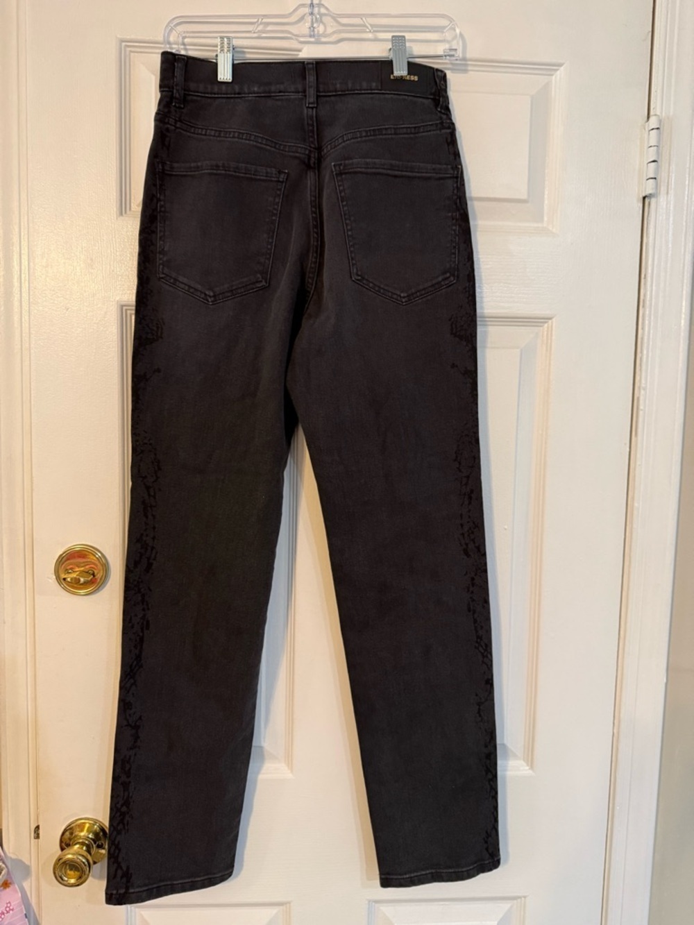 Express Black High-Rise Straight Jeans - Picture 5 of 7